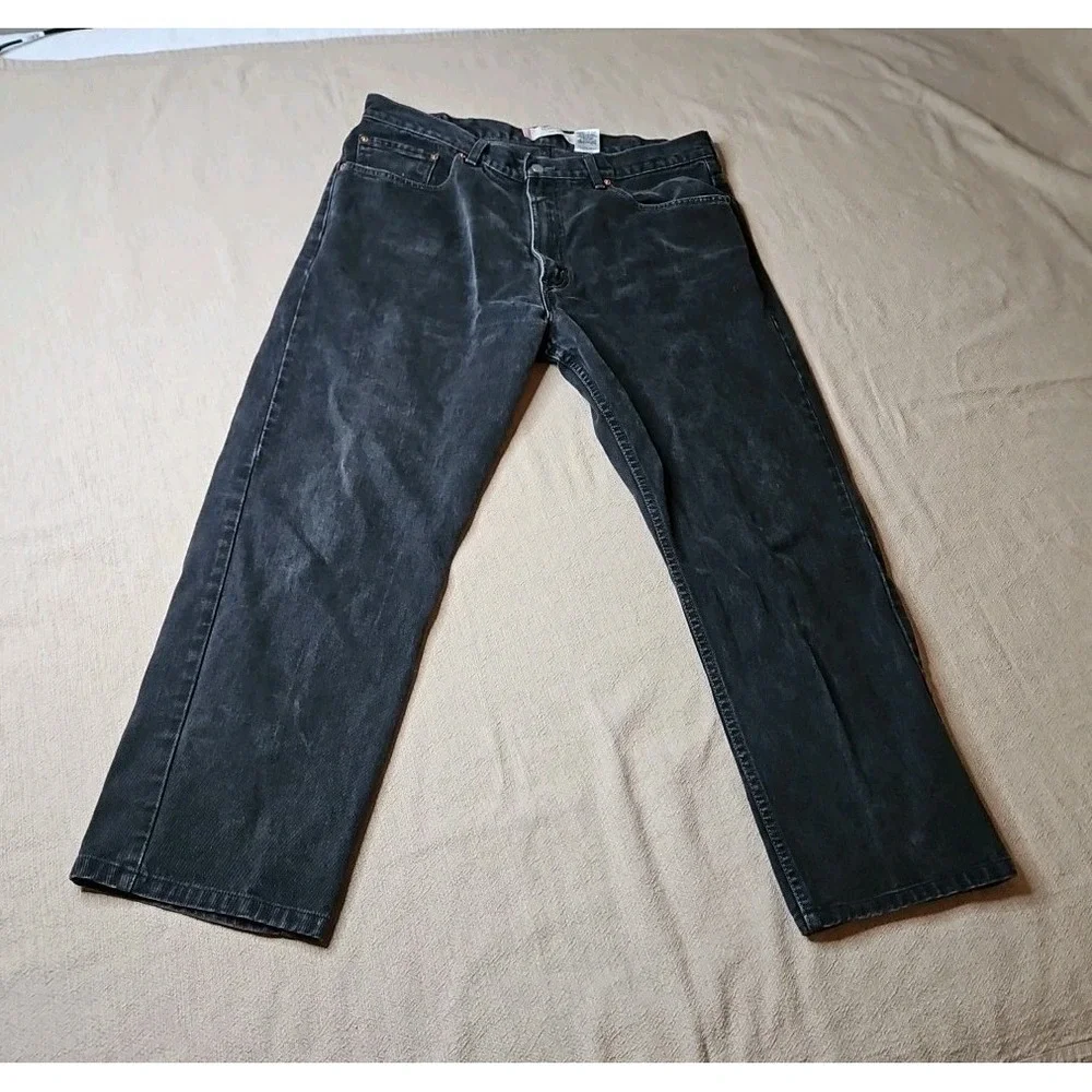 Levis 505 Black Jeans 38x30‎ Straight Fit Denim Classic Five Pocket Vintage